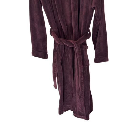 Restoration Hardware Luxury Plush Lounge Loungewear Long Robe Purple Medium - Picture 4 of 10